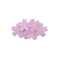 Set of five light purple cherry blossom embroidered hair clips with gold thread detail - Embroidered Cherry Blossom Hair Clip / Purple (MC6816)