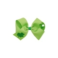 Hellgrüne Schleifen-Haarspange aus Ripsband mit Kleeblatt-Druck für St. Patrick's Day - Hellgrüner Kleeblatt-Schleifenstil (MC6843)