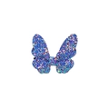 Dettaglio del fermaglio per capelli a farfalla blu glitterato con paillettes colorate - Viola Iridescente (MC554)