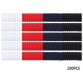 200-piece pack of high-elasticity fabric hair ties in white, red, navy, and black colors - School Color Mixed (MS6899-4)