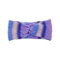 Rainbow gradient twisted headband with vertical pleats for yoga and sports wear - Purple Blue Pink Gradient (MB6870)