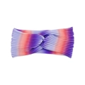 Rainbow gradient elastic knotted headband with purple and blue pleated fabric for yoga - Purple Pink Blue Gradient (MB6872)