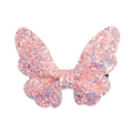 Fermaglio per capelli a farfalla rosa glitterata per bambine con paillettes luccicanti - Rosa Gamberetto (MC555)