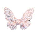 Fermaglio a farfalla rosa glitterata con paillettes colorate per bambine e feste - Bianco Iridescente (MC552)