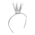 Serre-tête couronne argentée à paillettes avec cœurs évidés pour déguisement et coiffure fille - Argenté
