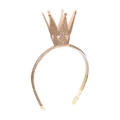 Serre-tête couronne à paillettes dorées avec motif de cœur évidé pour fêtes d'enfants - Doré