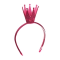 Serre-tête couronne à paillettes rose fuchsia avec cœurs pour fête d'enfant - Rose Rouge