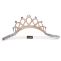 Bandeau couronne dorée scintillante pour bébé avec strass colorés et élastique blanc - Champagne