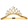 Bandeau couronne dorée à paillettes pour fillettes avec étoile scintillante et strass - Étoile Dorée