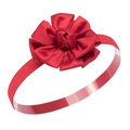 Diadema elástica para bebé con flor de rosa roja vibrante y textura de satén - Rosa Roja (MB442) / Rojo
