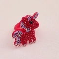 Sparkling red rhinestone unicorn hair tie with colorful crystals and elastic band - Unicorn / Red