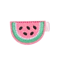 Fermaglio per capelli a forma di anguria con paillettes rosa e ricamo verde per neonati - Anguria