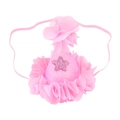 Cappellino rosa glitterato per festa bimbi con stella e balze di tulle morbido - Stile Stella Rosa Glitter (MB763)