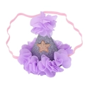 Cappello di compleanno viola glitterato con stella dorata e fiori in tulle - Stile Stella Viola Glitter (MB765)