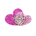 Pinza para el pelo con corazón rosa brillante para niñas con purpurina de varias capas - Cariño Rosa
