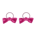 Pair of rose red velvet knot hair ties with elegant bows for girls hair accessories - Rose Red