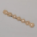 Golden lace floral headband for kids with sparkling crystal centers and elastic band - Golden Lace Hollow Out Headband (MB731)