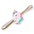 Diadema de unicornio para bebé con melena de fieltro de colores y cuerno dorado brillante - MB738 Diadema de Unicornio