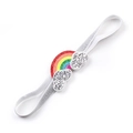 Diadema elástica para bebé con arcoíris colorido y nubes de purpurina plateada - MB739 Diadema de Arco Iris
