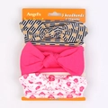 Lot de 3 bandeaux bébé incluant rouge uni et accessoires cheveux avec nuds à curs - Style Bébé Star (MS1972) / Ensemble trois pièces
