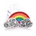 Rainbow and silver glitter cloud hairband accessory for baby girls in vibrant colors - MC741 Rainbow Hair Clip