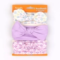 Lot de 3 bandeaux bébé pour 0-24 mois en bleu et violet avec motifs floraux - Série Violette (MS1976) / Ensemble trois pièces