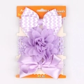 Lot de 3 bandeaux pour bébé avec nœuds et fleurs violets sur carte de vente - Bandeau Bébé Série Violette (MS1977) / Ensemble trois pièces