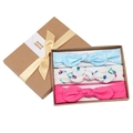 Set de diademas para bebé rosa y azul en caja de regalo con cintas elegantes - Princesa Sirena (MS1947)