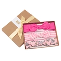 Set de regalo de diademas rosas para bebé con tres estilos de lazo en caja artesanal - Unicornio de Fiesta (MS1948)