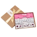 Set de diademas rosa para bebé en caja de regalo artesanal para cumpleaños - Flor de Cerezo Púrpura (MS1949)