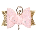 Pince à cheveux danseuse ballerine rose pailletée avec strass pour enfants - Rose Bonbon