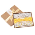 Caja de regalo con tres diademas para bebé con orejas de conejo y estampados - Lirio de los Valles (MS1950)