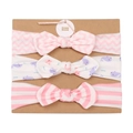 3-pack baby bow headbands featuring pink waves, purple whale prints and stripes - MS1961 Whale Print