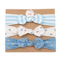 Three-piece baby headband set with stripes, bird print, and floral bow designs - MS1963 Bird Print