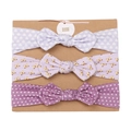 Three-piece purple baby headband set with heart, butterfly and polka dot bow patterns - MS1955 Butterfly Print