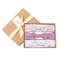 Three-piece baby headband set in shades of purple featuring polka dots and heart patterns - Butterfly Print (MS1955)
