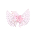 Detailansicht der Einhorn-Haarspange mit Glitzerflügeln und rosa Glitzerstern - Traumhaftes Weißes Marmor