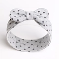 Fascia elastica per neonati in tessuto grigio a pois neri con un grande fiocco decor - Grigio Chiaro a Pois