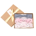 Pink baby headband gift set with three bow designs including floral and rainbow patterns - Rainbow Print (MS1957)
