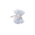 Detailed view of light blue mesh bow hair clip with silver glitter star and sequin BB clip - Fog Blue