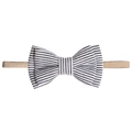 Bandeau bébé en nylon avec nœud à rayures noires et blanches de couleur rose - MB865 Nœud Rayé Noir Et Blanc