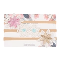 Set de tres diademas de nailon rosa con delicadas flores de encaje para niñas bebés - Patrón Floral Púrpura Rosa Oro Blanco
