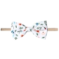 Fascia per neonati con fiocco floreale e morbido nylon elastico per bambine - MB867 Fiocco Foglia Fiore