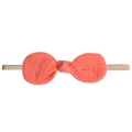 Fascia per neonati con fiocco arancione corallo e fascia elastica in nylon morbido - MB868 Orecchie Rosso Arancio