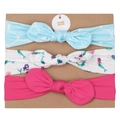 3-piece baby headband set featuring blue plaid, mermaid print, and rose red bow styles - MS1947 Mermaid Princess