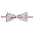 Fascia per neonati con fiocco rosa in tessuto morbido e nastro in nylon elastico - MB869 Pois Grigi