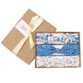 Pink baby headband gift box set featuring three stylish patterned bow hair bands - Blue Polka Dot (MS1965)