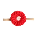Handgefertigtes rotes Strickblumen Stirnband mit weichem elastischem Band für Babys - MB118 Rote Blume