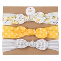 Set of 3 floral, polka dot, and striped baby headbands with cute rabbit ear knots - MS1950 Lily of the Valley