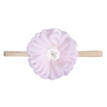 Fascia elastica per neonati con un morbido fiore di peluche rosa pallido e centro bianco - MB139 Fiore Rosa Chiaro